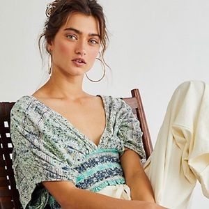 COPY - Free People Top . Next vacation printed short sleeve top .
